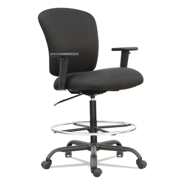 Alera Mota Series Big and Tall Stool, 32.67" Seat Height, Supports up to 450 lbs, Black Seat/Black Back, Black Base