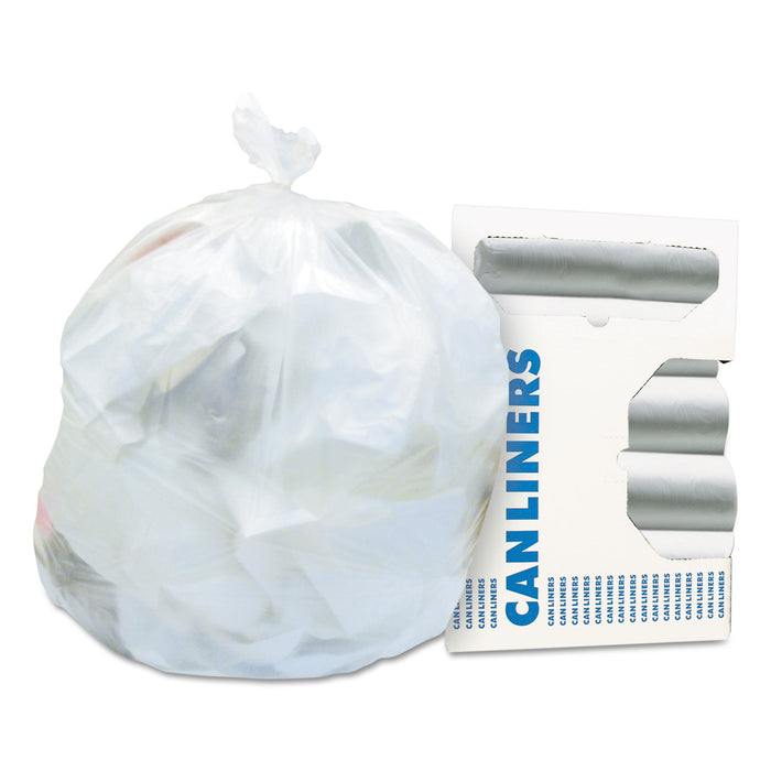 High-Density Waste Can Liners, 16 gal, 8 microns, 24" x 33", Natural, 1,000/Carton