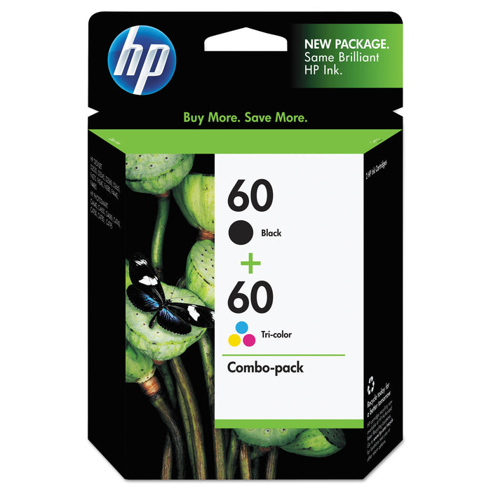 HP 60, (N9H63FN) 2-pack Black/Tri-Color Original Ink Cartridges