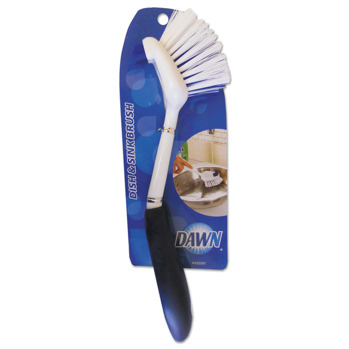 Dish & Sink Brush, Plastic, 8" Handle, 1 1/2" Bristles, Blue, 3/Pack