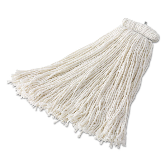 Bolt-On Cut-End Mop Head, Rayon, 20 oz, White, 12/Carton
