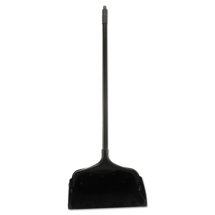 Lobby Pro Upright Dustpan, w/Wheels, 12 1/2 ", Polypropylene w/Vinyl Coat, Black