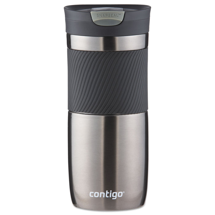Byron Snapseal Stainless Steel Travel Mug, 16 oz, Gunmetal