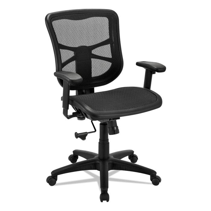 Alera Elusion Series Mesh Mid-Back Swivel/Tilt Chair, Supports up to 275 lbs., Black Seat/Black Back, Black Base