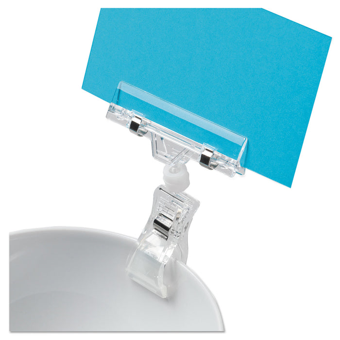 Clips Grips Tags VersaGrip Clip Sign Holder w/Large Clip, 4 1/8", Clear, 5/Pack