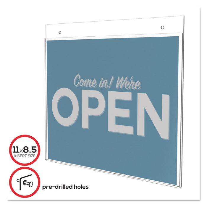 Classic Image Wall-Mount Sign Holder, Landscape, 11 x 8 1/2, Clear