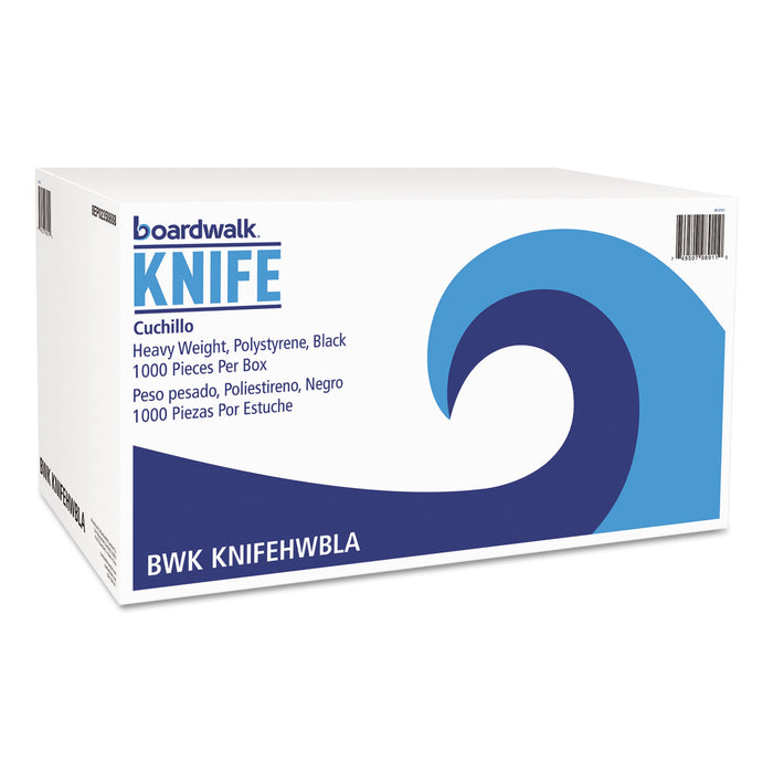 Heavyweight Polystyrene Cutlery, Knife, Black, 1000/Carton
