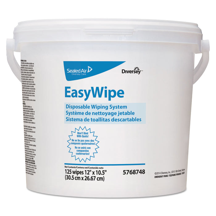 Easywipe Disposable Wiping Refill, 8 5/8 x 24 7/8, White, 125/Bucket, 6/Carton