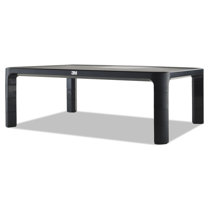 Adjustable Monitor Stand, 16 x 12 x 1 3/4 to 5 1/2, Black