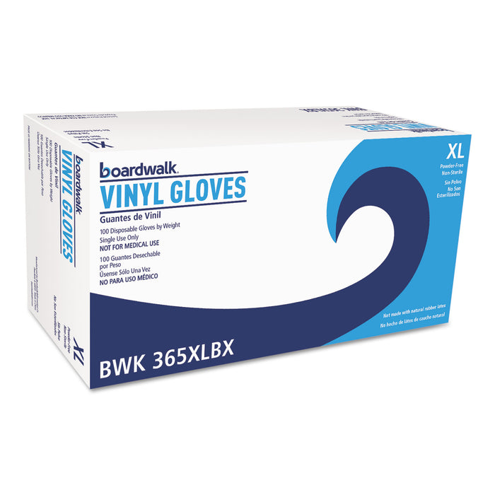General Purpose Vinyl Gloves, Powder/Latex-Free, 2 3/5mil, X-Large, Clear,100/BX