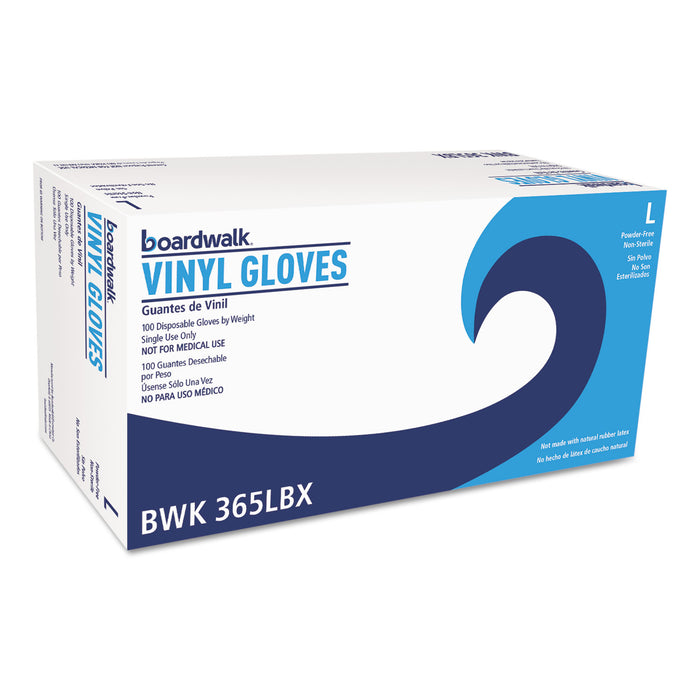 General Purpose Vinyl Gloves, Powder/Latex-Free, 2 3/5 mil, Large, Clear, 100/Bx