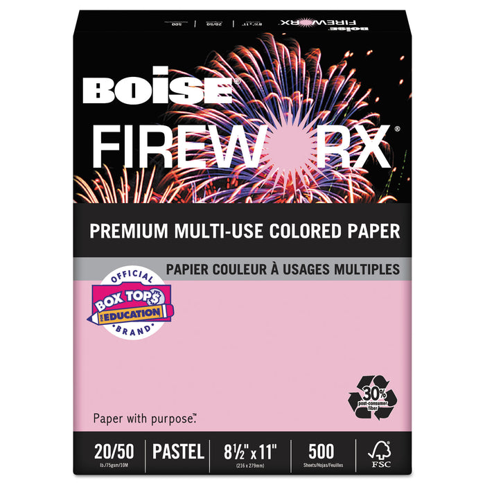 FIREWORX Premium Multi-Use Colored Paper, 20lb, 8.5 x 11, Powder Pink, 500/Ream
