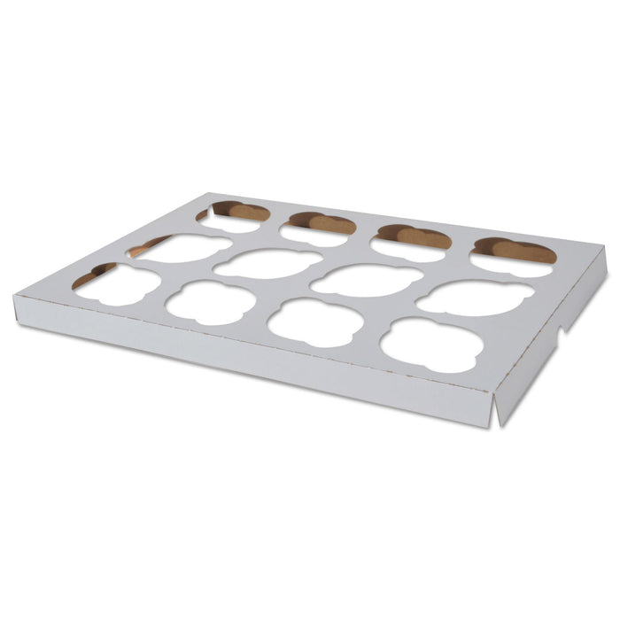 Cupcake Holder Inserts, Paperboard, White/Kraft, 9.88 x 13.88 x 0.88, 200/Carton