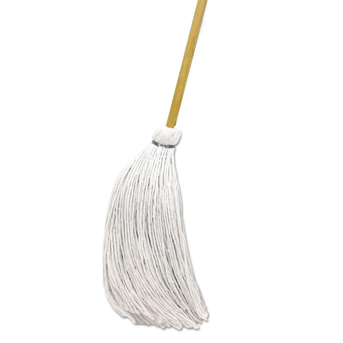 Deck Mop w/Wooden Handle, 16 oz, 57" Handle, Rayon, 12/Carton