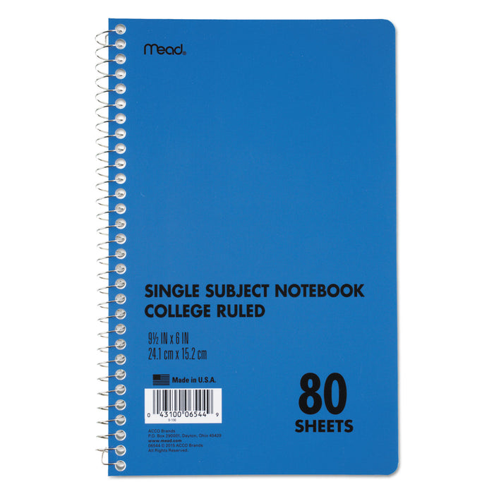 DuraPress Cover Notebook, 1 Subject, Medium/College Rule, Blue Cover, 9 x 6, 80 Sheets