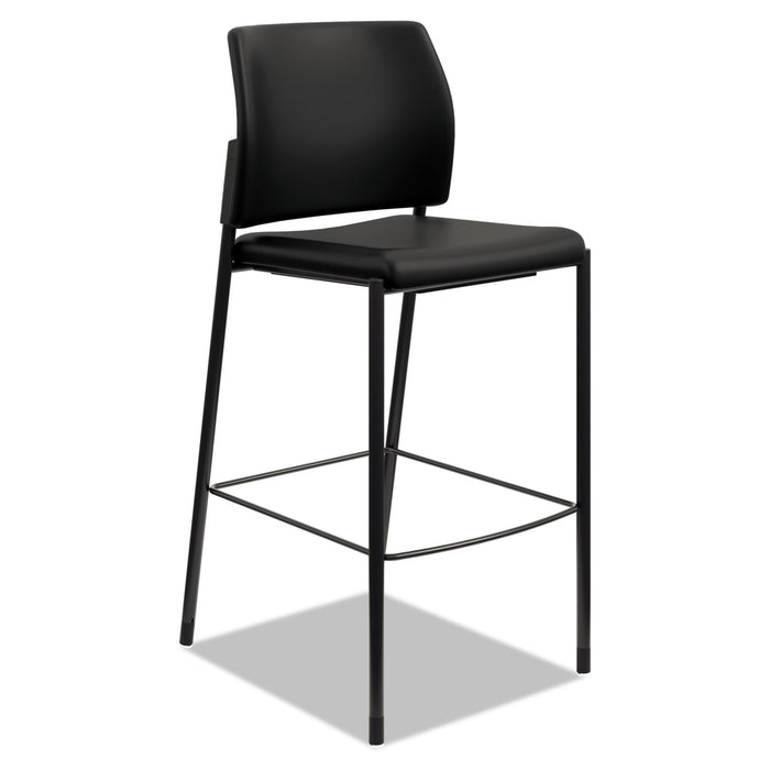 Accommodate Series Café Stool, Supports up to 300 lbs., Black Seat/Black Back, Black Base