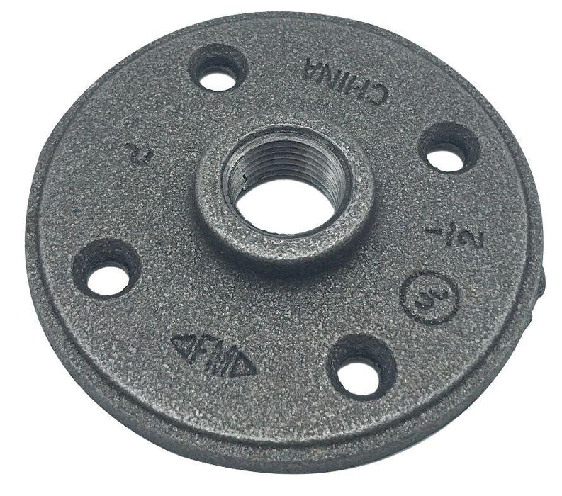 1" Malleable Iron Railing Flange - Black