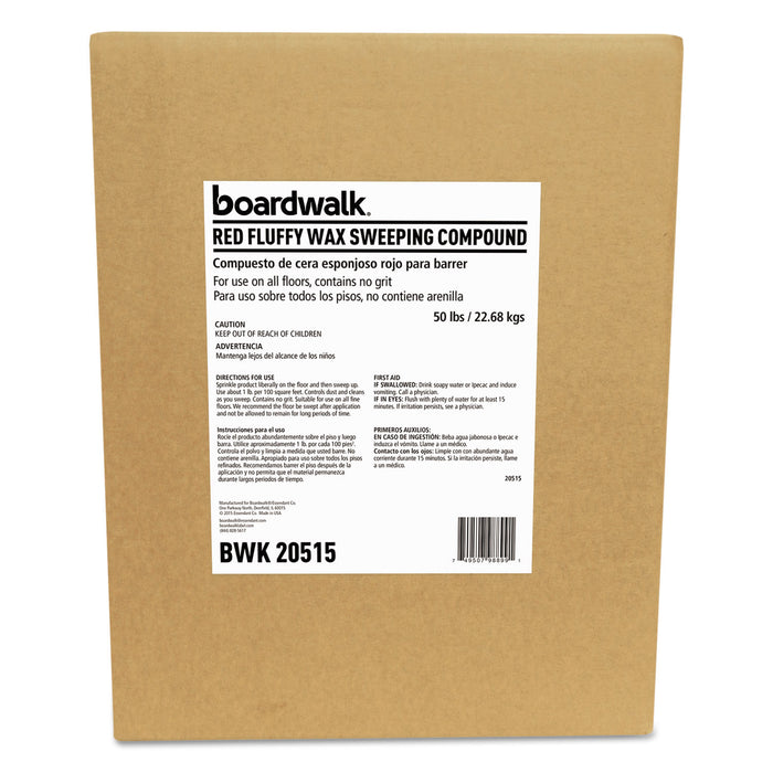 Economic Wax-Based Sweeping Compound, Red, Grit-Free, 50lbs, Box