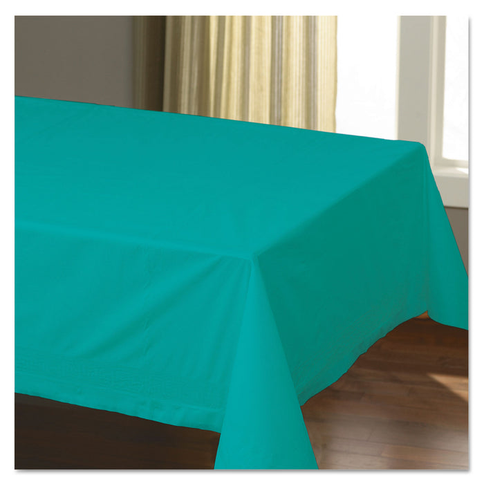 Cellutex Table Covers, Tissue/Polylined, 54" x 108", Teal, 25/Carton