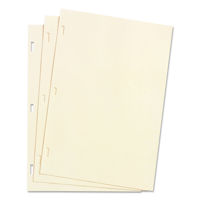 Looseleaf Minute Book Ledger Sheets, Ivory Linen, 14 x 8-1/2, 100 Sheet/Box
