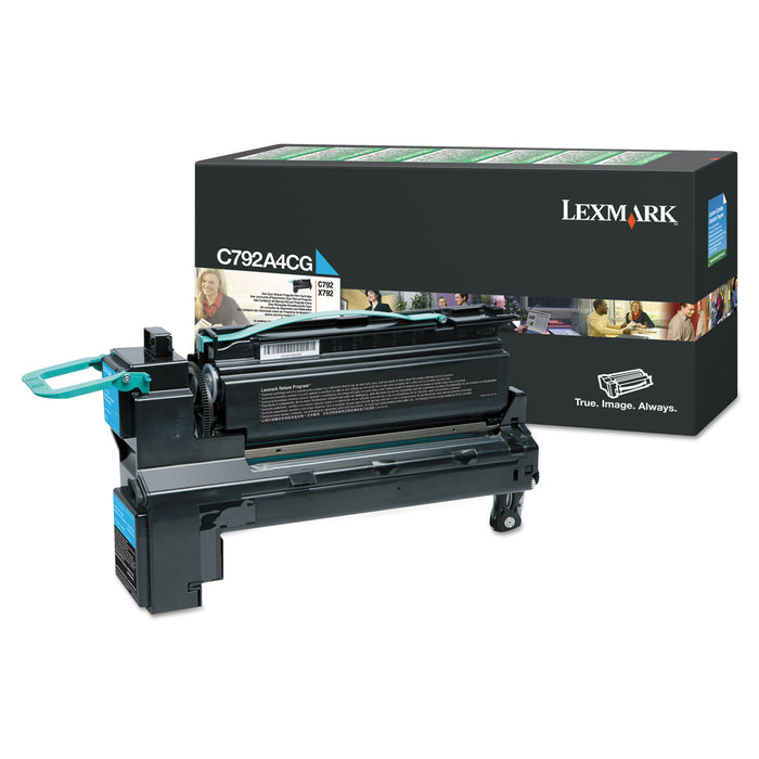 C792A4CG (C792) Return Program Toner, 6000 Page-Yield, Cyan