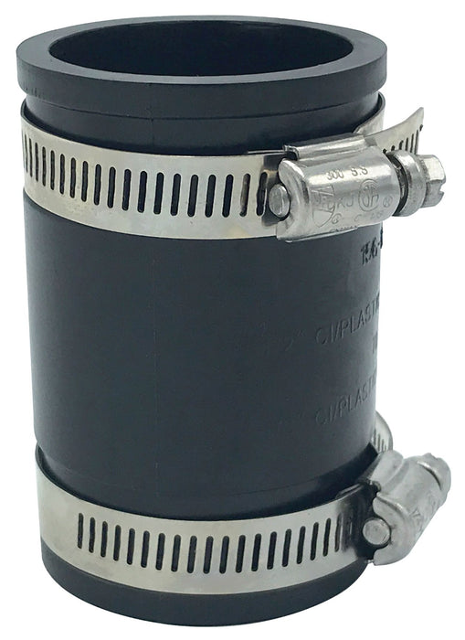 Rubber Transition Coupling 1 1/2" X 1 1/2" Cast Iron/PVC X Cast Iron/PVC