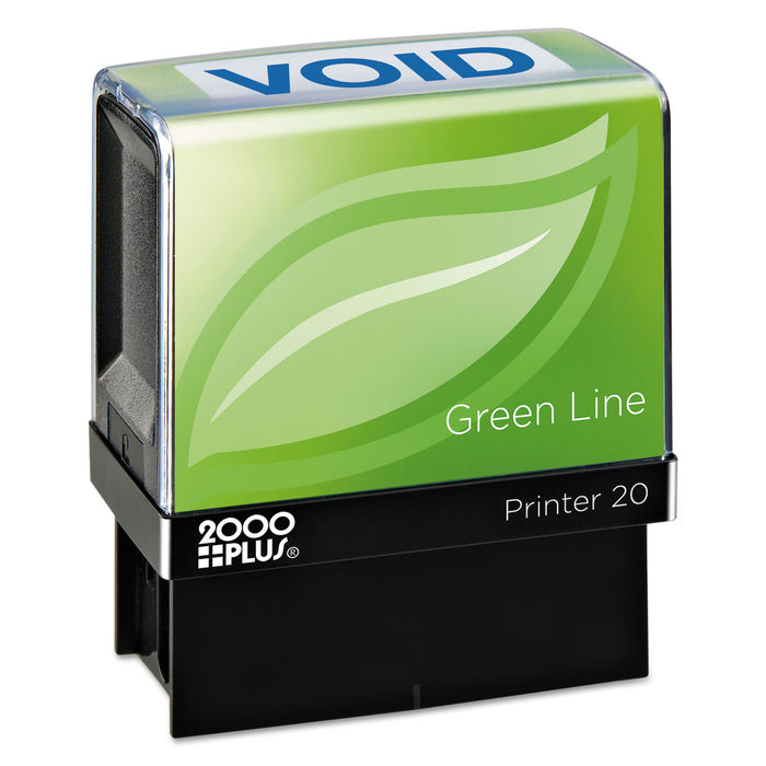 Green Line Message Stamp, Void, 1 1/2 x 9/16, Blue