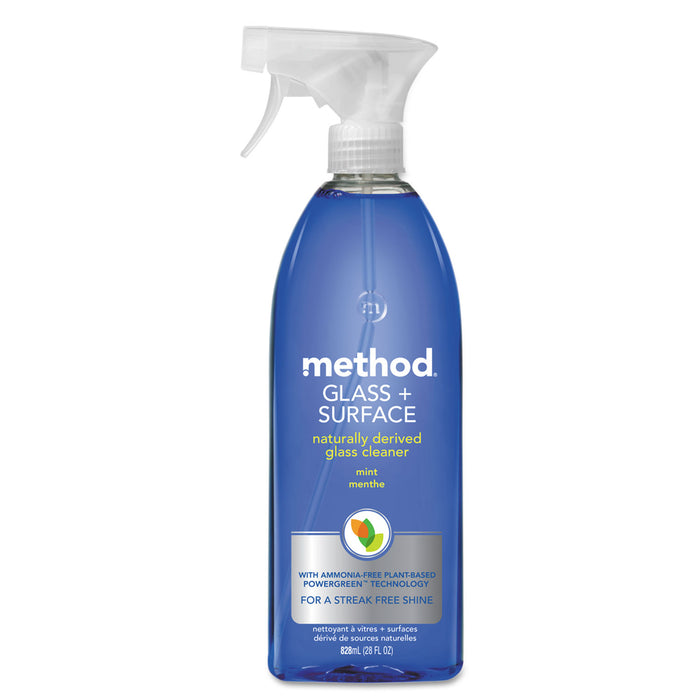 Glass and Surface Cleaner, Mint, 28 oz Bottle, 8/Carton