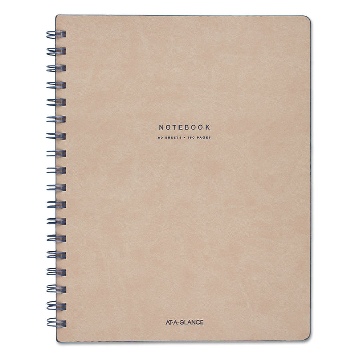 Collection Twinwire Notebook, 1 Subject, Wide/Legal Rule, Tan/Navy Blue Cover, 9.5 x 7.25, 80 Sheets