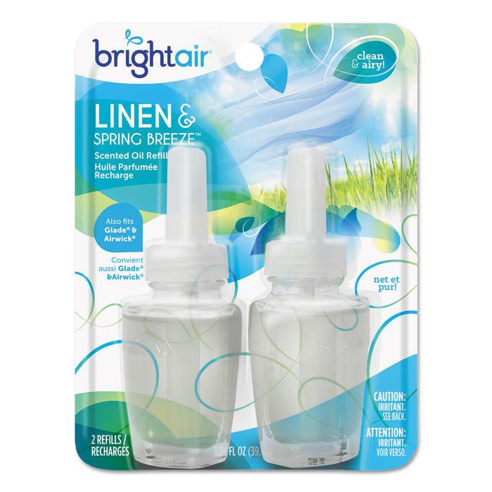 Electric Scented Oil Air Freshener Refill, Linen & Spring Breeze, 0.67 oz Jar, 2/Pack