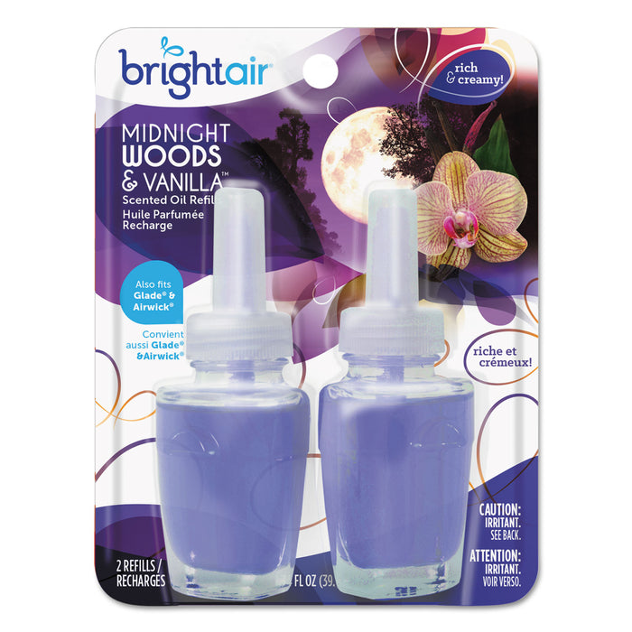 Electric Scented Oil Air Freshener Refill, Midnight Woods/Vanilla, 0.67 oz Jar, 2/Pack