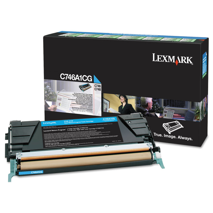 C746A1CG Return Program Toner, 7000 Page-Yield, Cyan