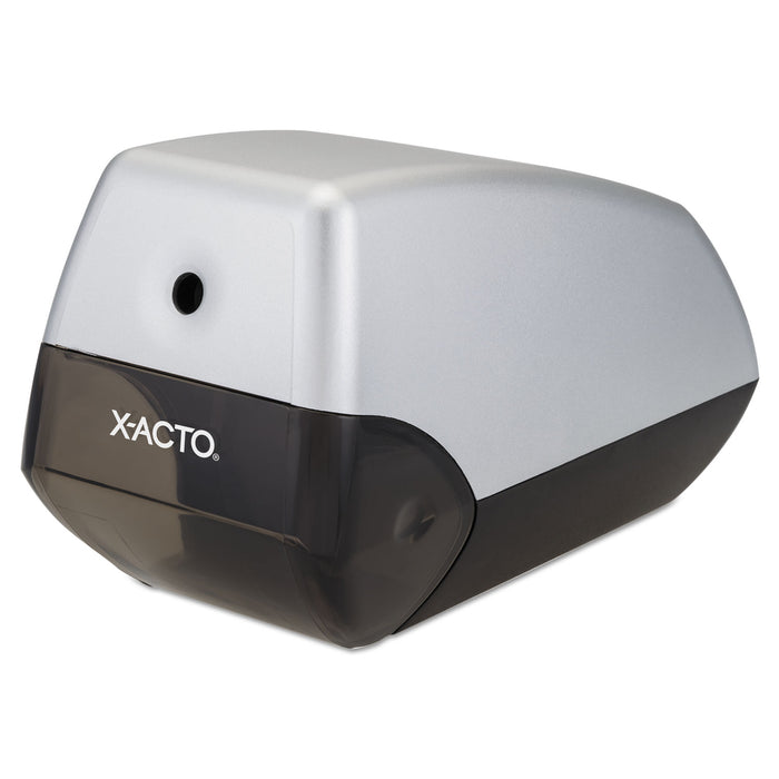 Helix Office Electric Pencil Sharpener, AC-Powered, 3" x 6.5" x 4.5", Silver/Black