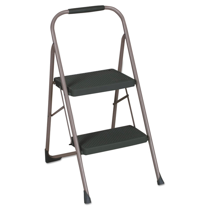 Big Step Folding Stool, 2-Step, 200 lb Capacity, 22" Spread, Black/Gray