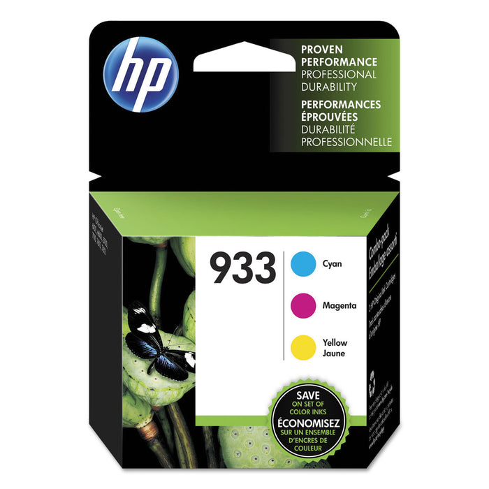 HP 933, (N9H56FN) 3-pack Cyan/Magenta/Yellow Original Ink Cartridges
