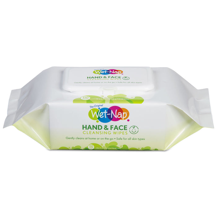 Hands and Face Cleansing Wipes, 7 x 6, White, Fragrance-Free, 110/Pack, 6 Packs/Carton