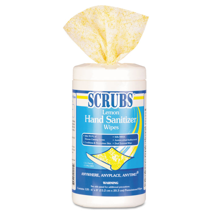 Hand Sanitizer Wipes, 6 x 8, 120 Wipes/Canister