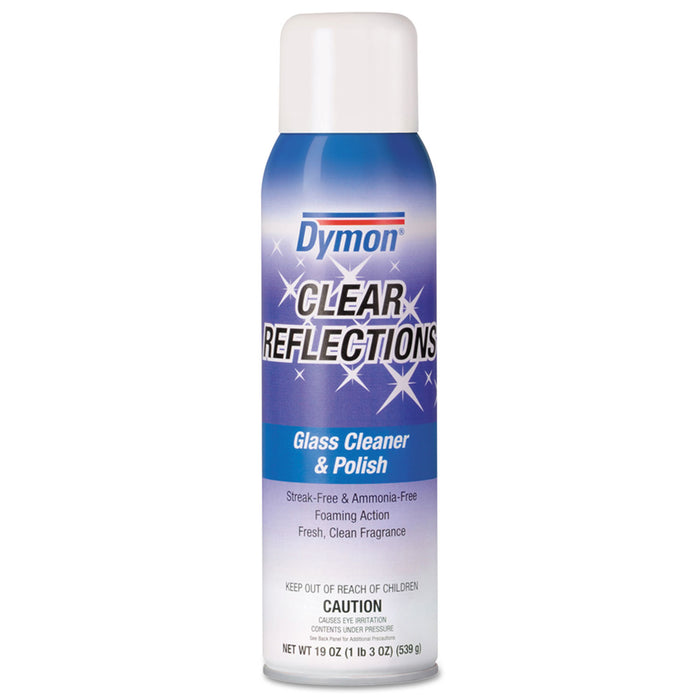 Clear Reflections Mirror & Glass Cleaner, 20 oz, Aerosol, 12/Carton