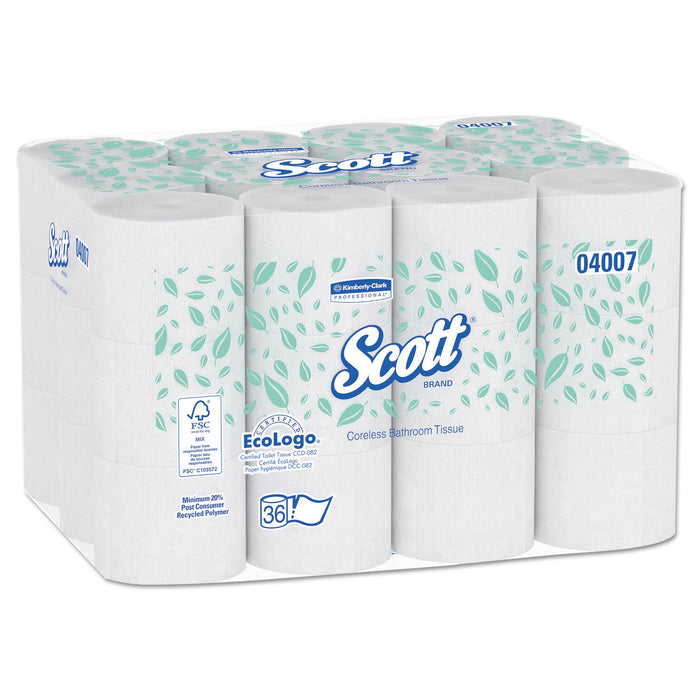 Essential Coreless SRB Bathroom Tissue, Septic Safe, 2-Ply, White, 1000 Sheets/Roll, 36 Rolls/Carton