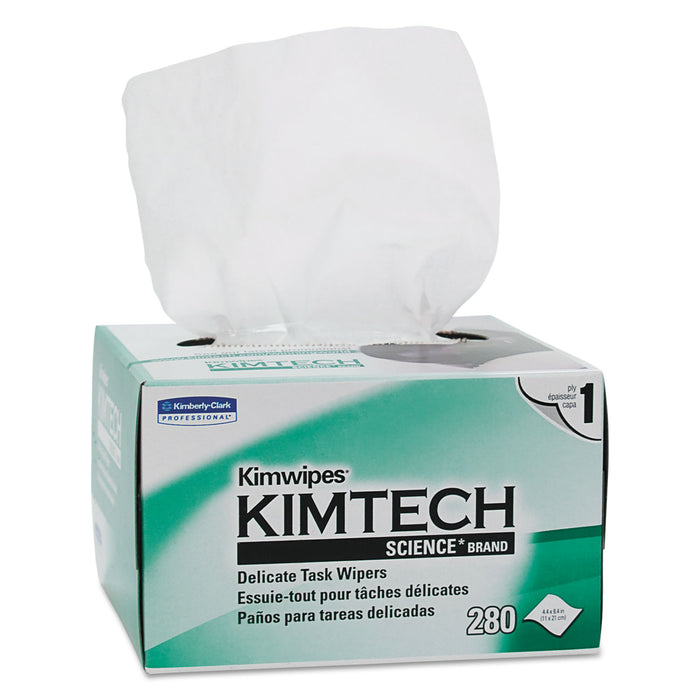 Kimwipes, Delicate Task Wipers, 1-Ply, 4 2/5 x 8 2/5, 280/Box,16800/Ct