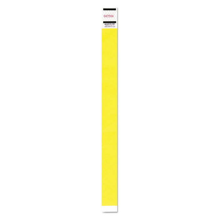 Crowd Management Wristband, Sequential Numbers, 9 3/4 x 3/4, Neon Yellow,500/PK