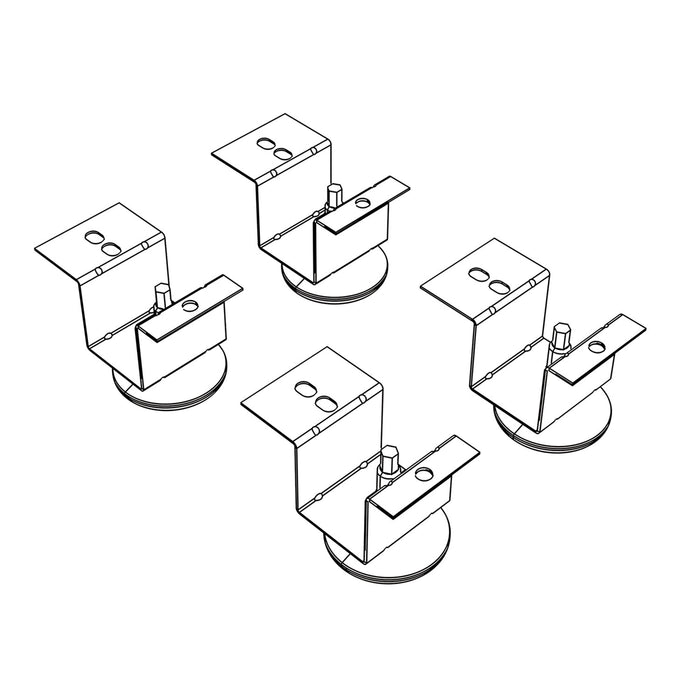 Brigade Pedestal Adjustable Glides, 2 x 2 x 2, Black