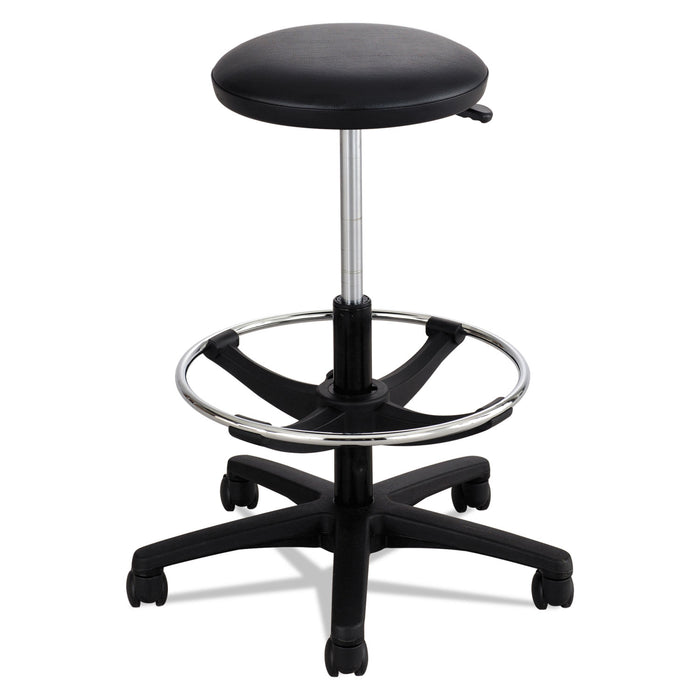 Extended-Height Lab Stool, 32" Seat Height, Supports up to 250 lbs., Black Seat/Black Back, Black Base