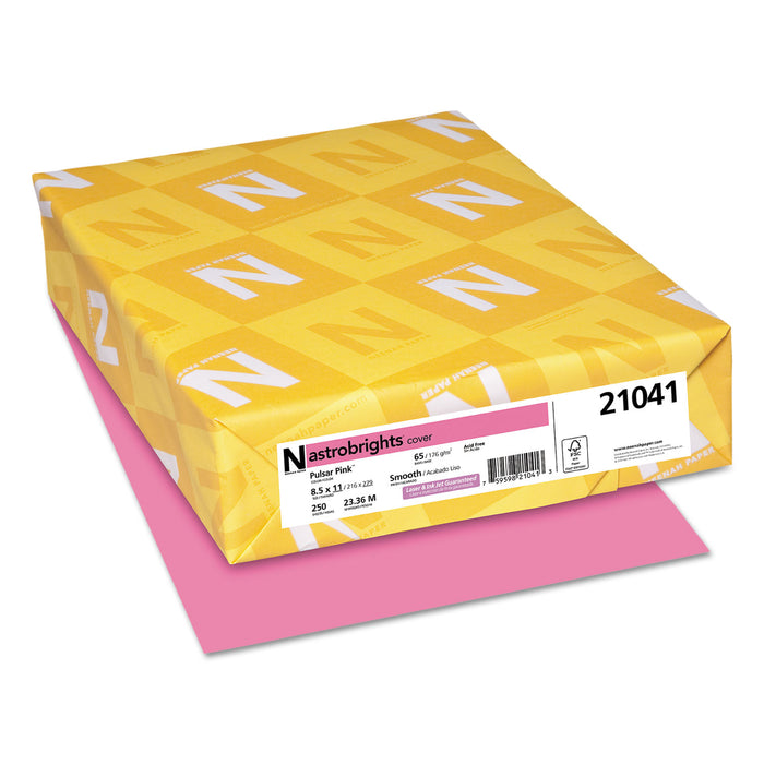 Color Cardstock, 65 lb, 8.5 x 11, Pulsar Pink, 250/Pack
