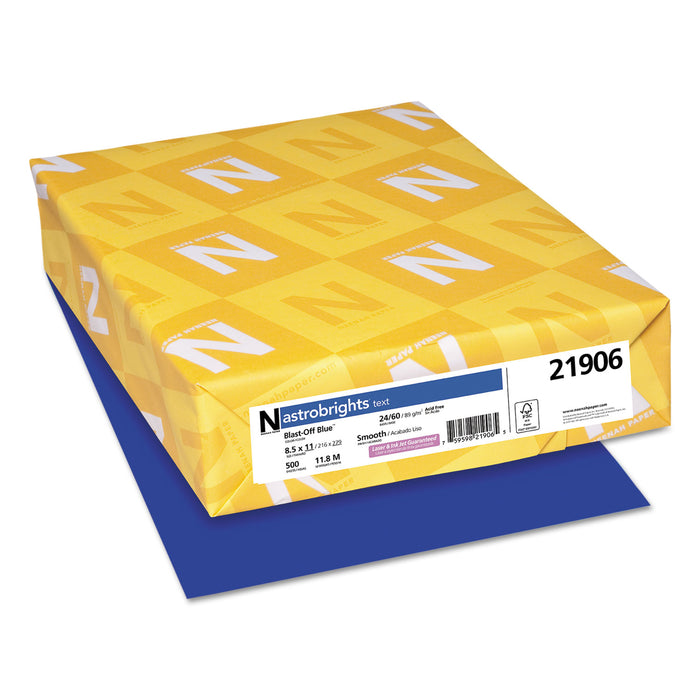 Color Paper, 24 lb, 8.5 x 11, Blast-Off Blue, 500/Ream