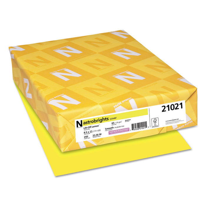 Color Cardstock, 65 lb, 8.5 x 11, Lift-Off Lemon, 250/Pack