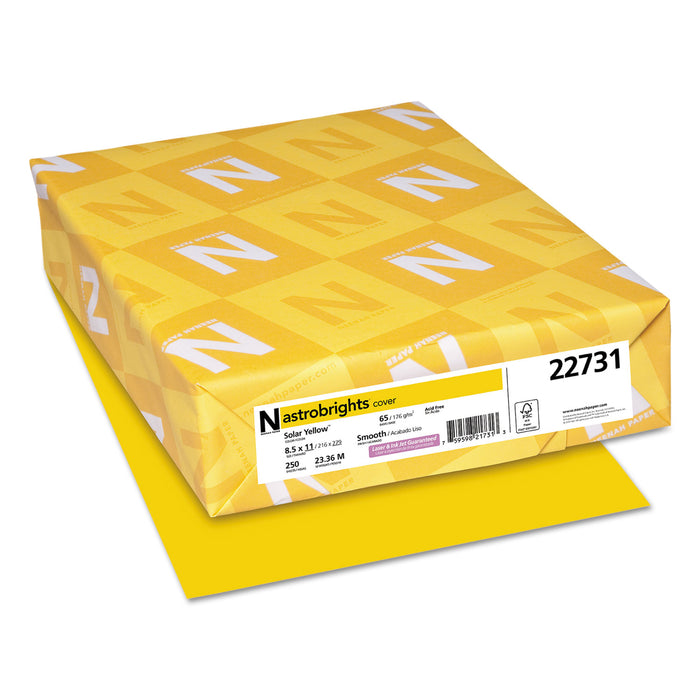 Color Cardstock, 65 lb, 8.5 x 11, Solar Yellow, 250/Pack
