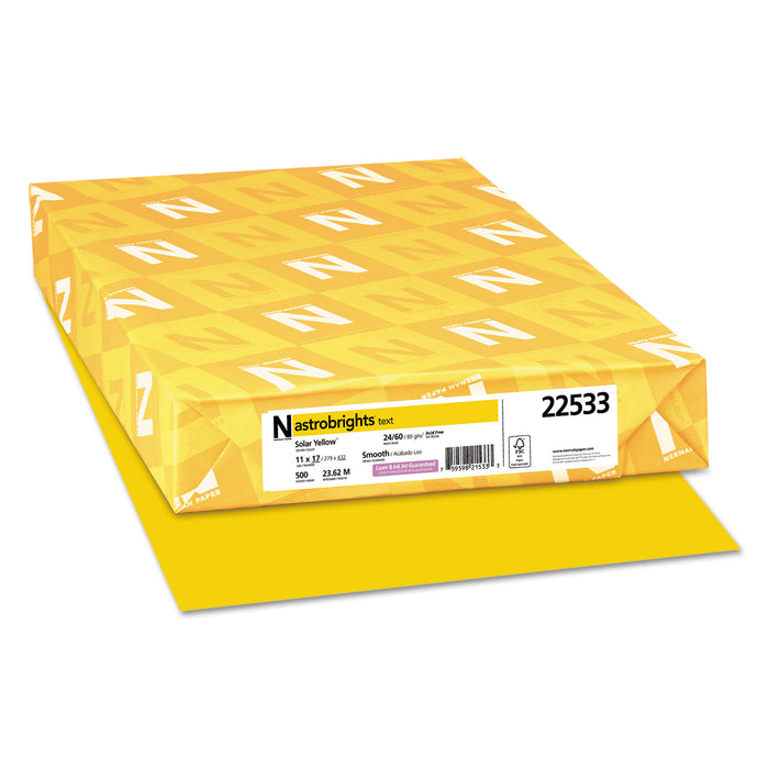 Color Paper, 24 lb, 11 x 17, Solar Yellow, 500/Ream