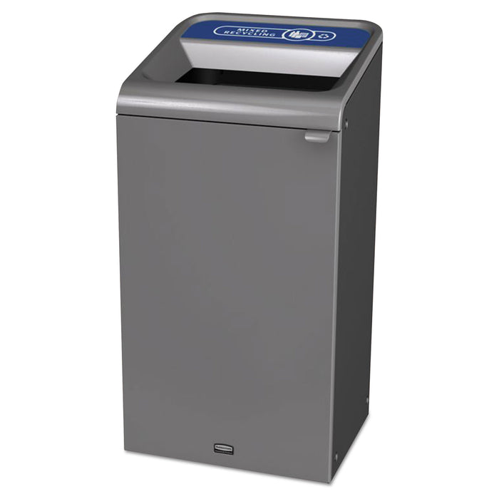 Configure Indoor Recycling Waste Receptacle, 23 gal, Gray, Mixed Recycling