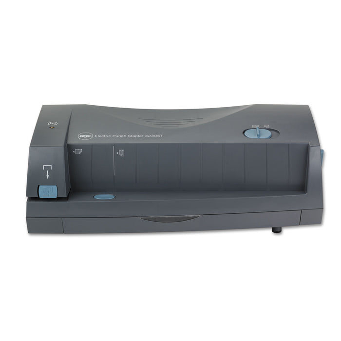 24-Sheet 3230 Electric Two-to-Three-Hole Adjustable Punch, 9/32" Holes, Gray